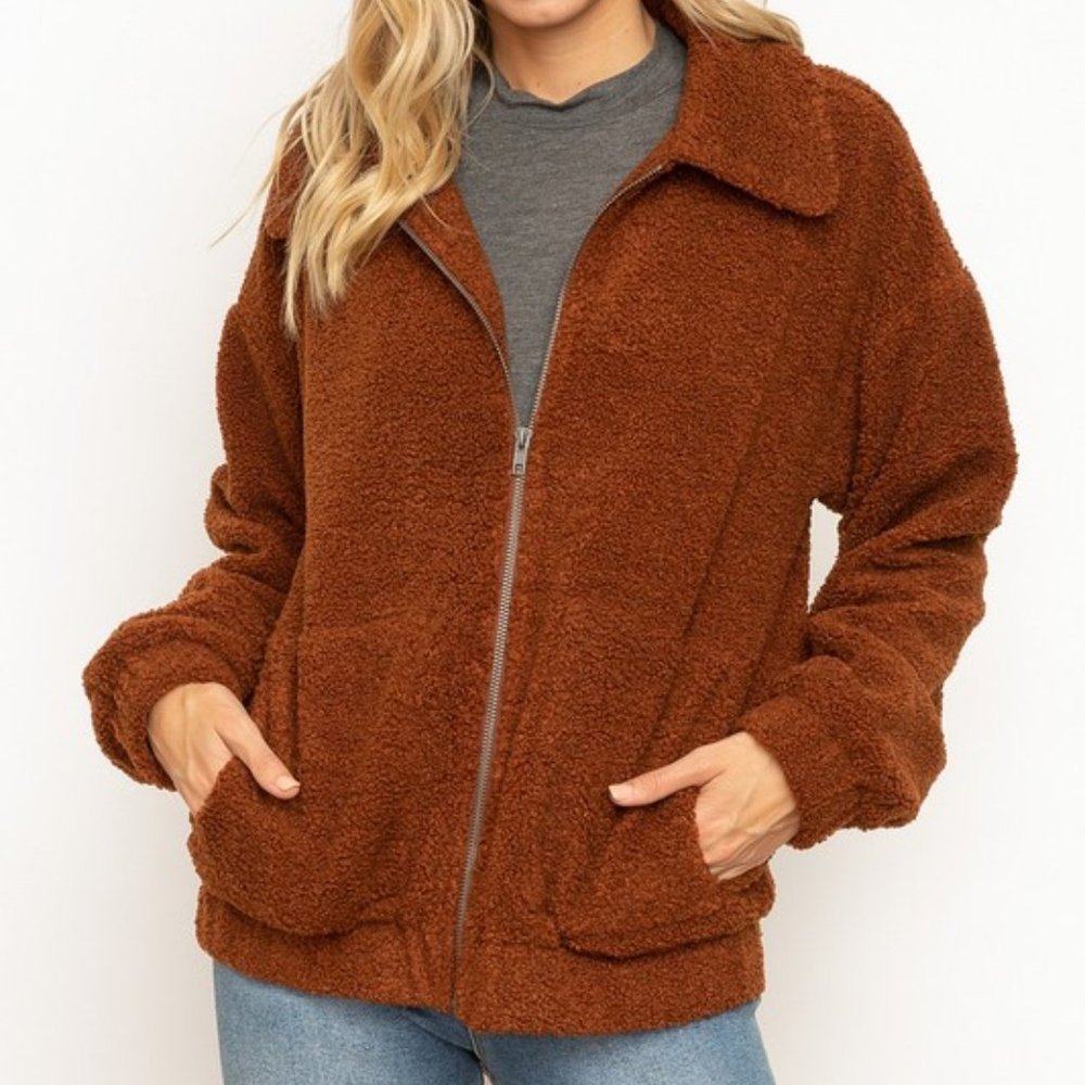 Soft Teddy Bomber Jacket